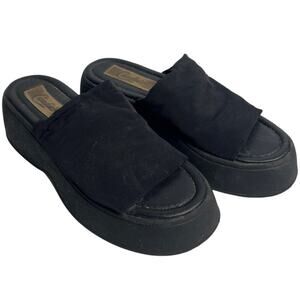 2000's Y2K Candies Platform Sandals Fabric Chunky Black Size 4 Women's